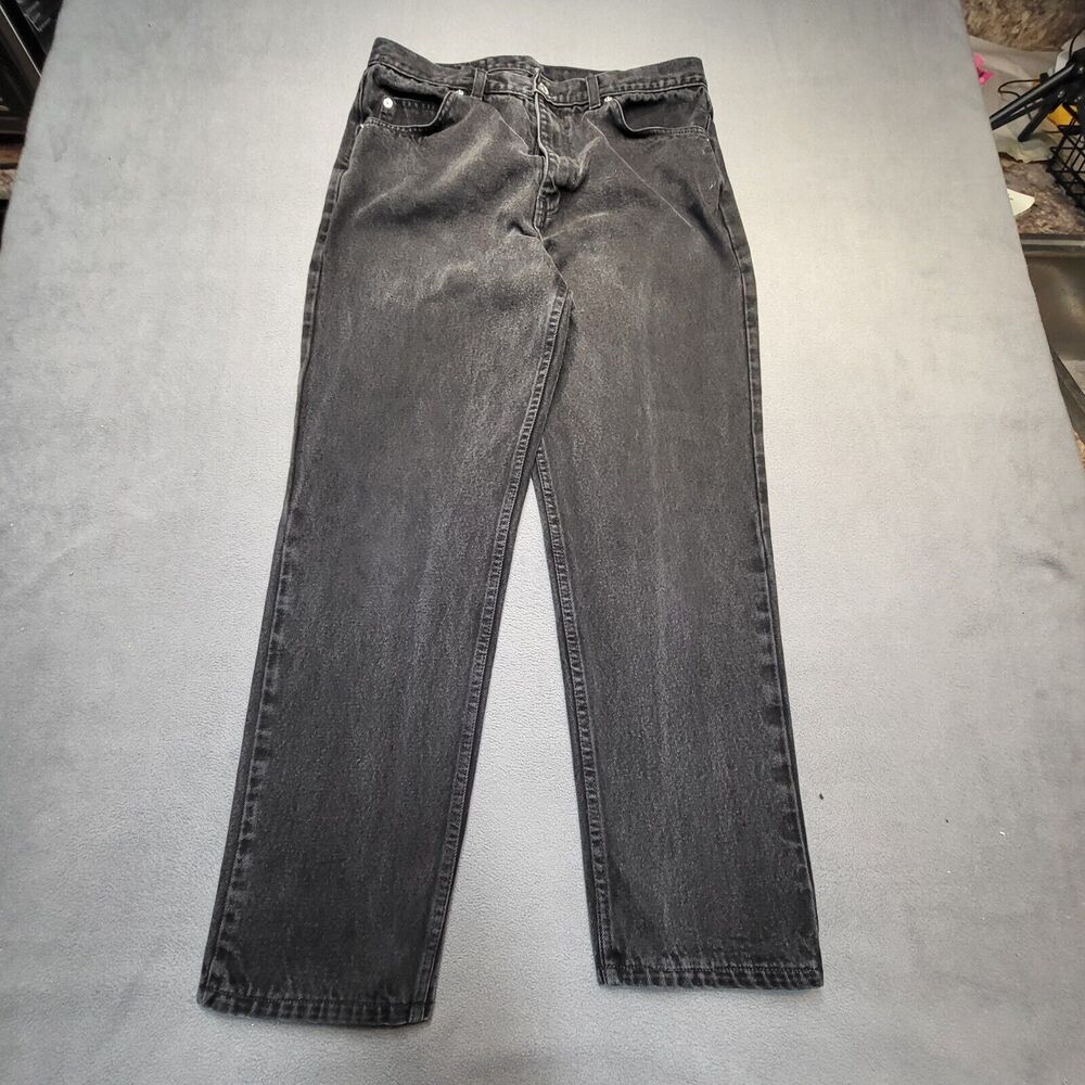 Vintage Jordache Jeans Mens 33x29 Black Denim Straight Leg Made In USA